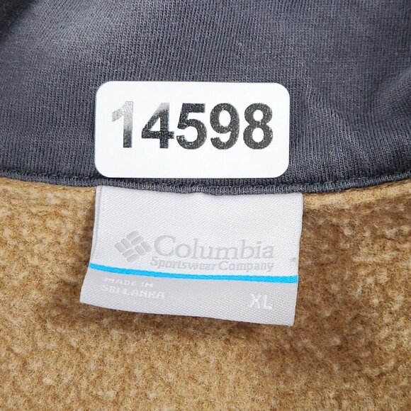 Columbia Sweater Mens Extra Large Tan Hart Mountain II Half Zip Casual Pullover - Picture 6 of 10